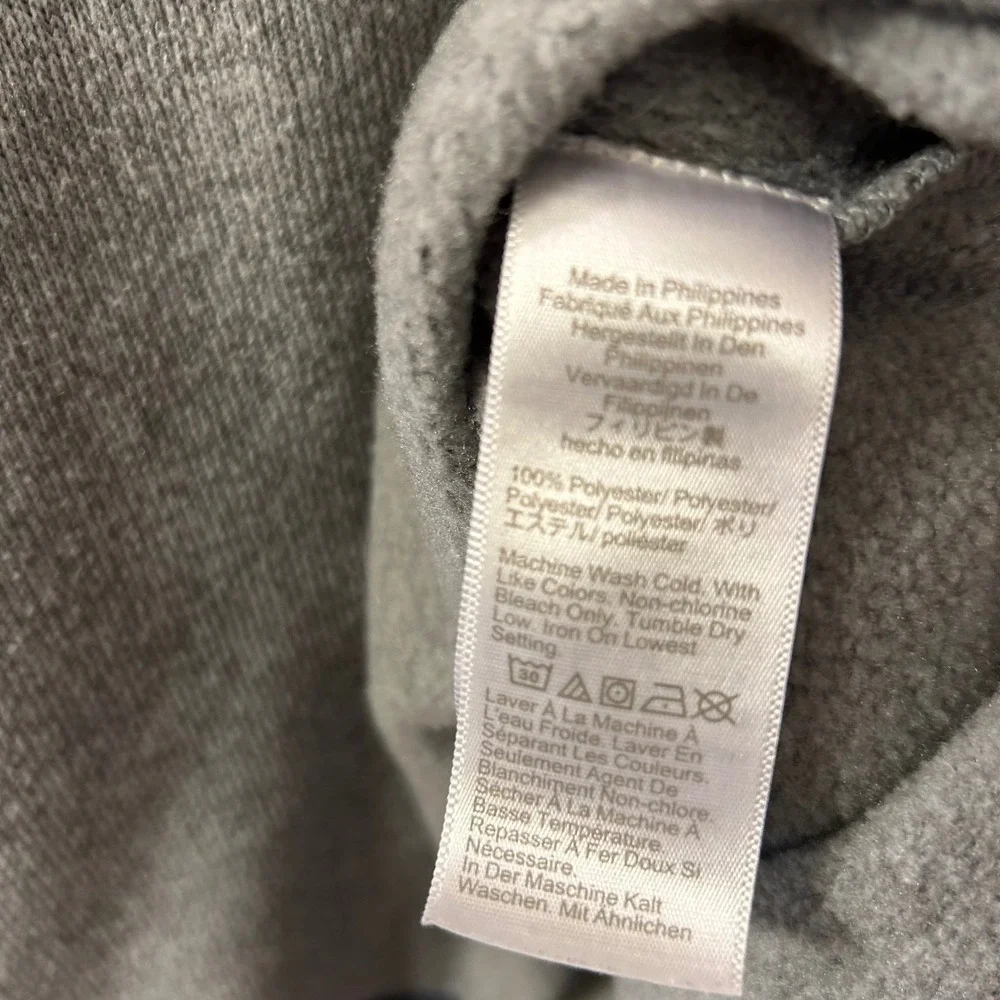 J. Crew Authentic Fleece Mens M (XL Tag) Quarter Zip Pullover Gray Sweater